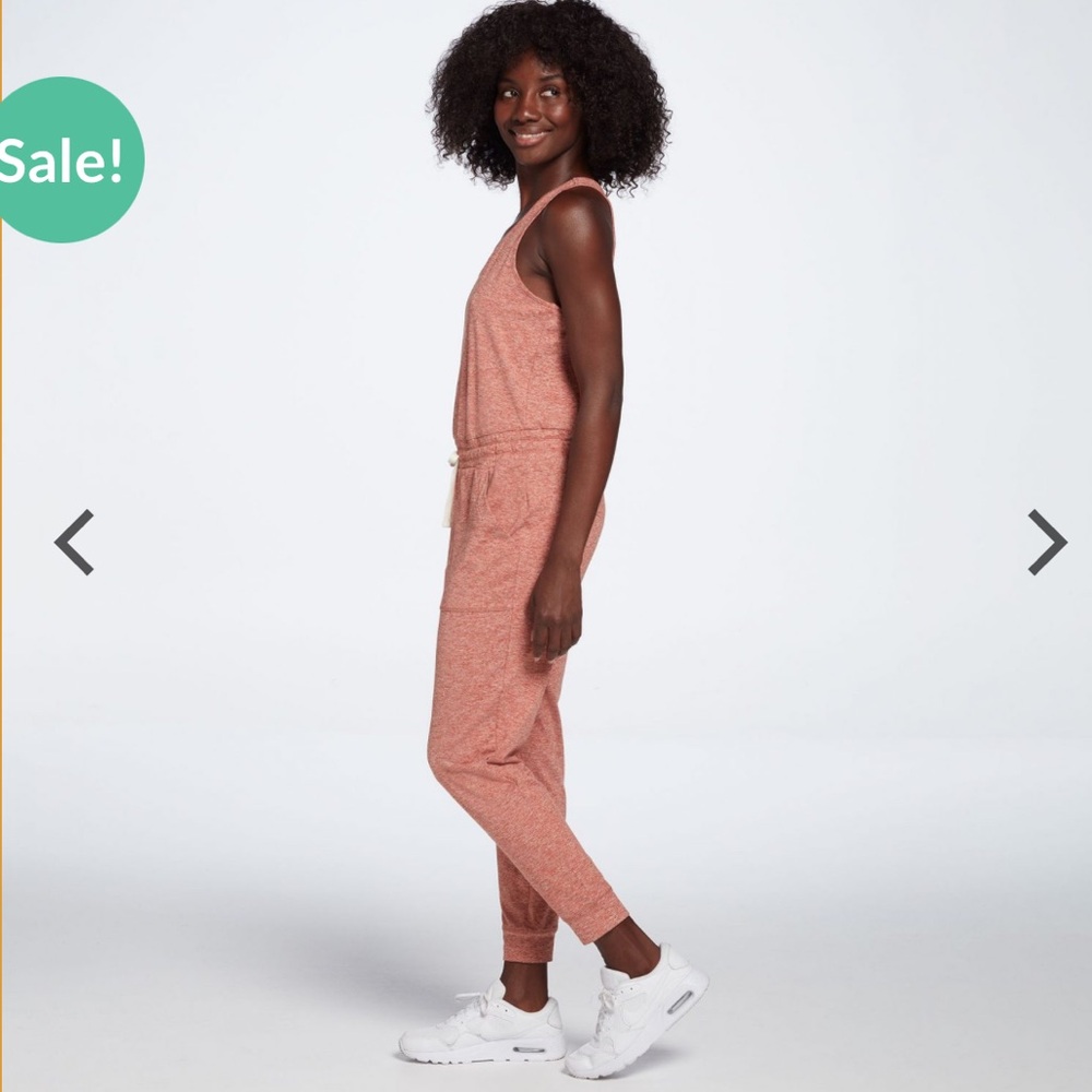 Alpine Design Rust Red Sleeveless Drawstring Jumpsuit - Picture 4 of 9